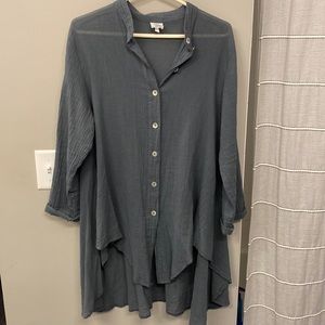 Long, loose button down shirt